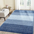 Smiry Dog Door Mat for Muddy Paws, Absorbs Moisture and Dirt, Low-Profile Entryway Mat with Non-Slip Backing, Entry Indoor Outdoor Doormat for Inside Floor (71x47 Inches, Navy Blue, Striped) by Smiry