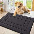 Smiry Dog Door Mat for Muddy Paws, Absorbs Moisture and Dirt, Low-Profile Entryway Mat with Non-Slip Backing, Entry Indoor Outdoor Doormat for Inside Floor (30x20 Inches, Dark Grey, Bordered) by Smiry