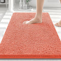 Smiry Luxury Chenille Bathroom Rugs 30x20, Extra Soft and Absorbent Shaggy Bath Mat, Machine Washable, Non-Slip Plush Carpet Runner for Tub, Shower, and Floor, Home Decor Accessories, Coral by Smiry