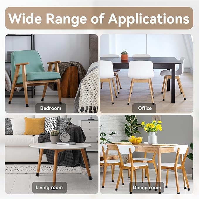 24PCS Upgraded Silicone Chair Leg Floor Protectors for Hardwood Floors, Furniture Sliders for Chair Legs, 360°Felt Pad Bottom Wrapped Thickening Furniture Pads Cap Covers to Scratch and Reduce Noise - Image 7