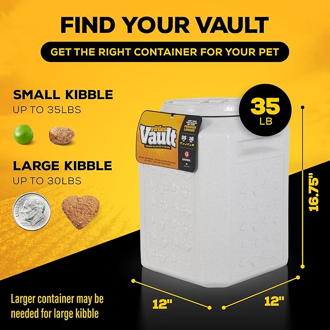 Gamma2 Vittles Vault Pet Food Storage Containers - Sealed Dog and Cat Food Storage Container, Fits up to 35lbs, Made in the USA - [12"L x 16.75"H] - Image 2