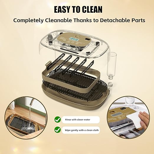 Incubators for Hatching Eggs, 24 Egg Incubator with Automatic Egg Turning and Humidity Control, Egg Candler, 360° Viewing, Chicken Incubators for Hatching Eggs, Quail Eggs, Duck Eggs Poultry - Image 8
