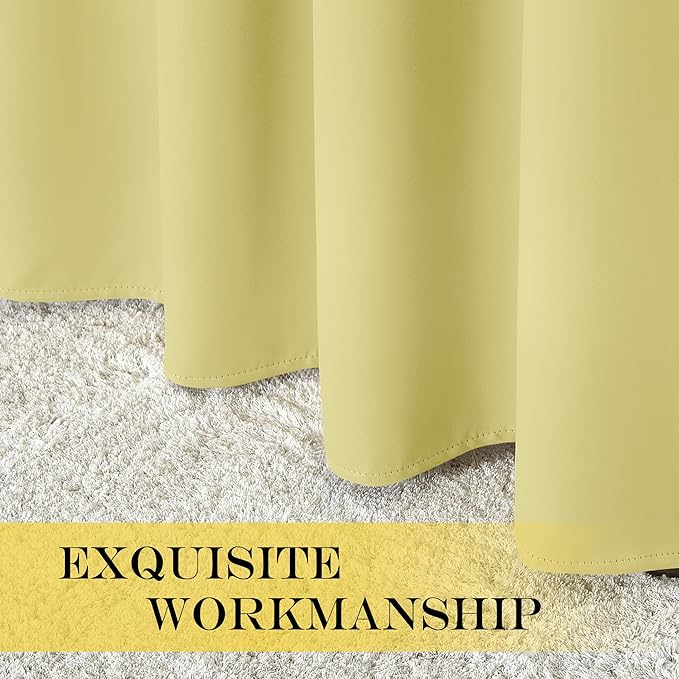 NICETOWN Blackout Room Divider Curtains for Sliding Glass Doors 102 Inches Long 1 Panel, Extra Wide Curtains for Doorway Patio Bedroom Living Room (Paler Yellow, 80Wx102L, 1 Panel) - Image 4