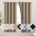 NICETOWN Burlap Vintage Open Linen Weave Flax Thermal Curtains, 100% Blackout Curtains 45" Long for Dining Room, Soundproof Window Treatment Drapes for Hall Room, 52" Wide Per Panel, Set of 2 by NICETOWN