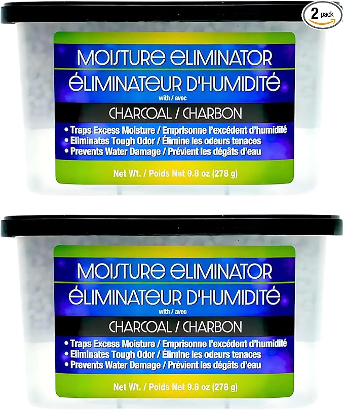 2-Pack Charcoal Moisture Absorber, 9.8 oz Humidity Control Odor Neutralizer for Home Office Closet Bathroom Basement Enclosed Spaces by Unknown