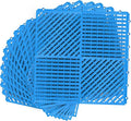 MYFAMIREA Modular Interlocking Cushion 12 Pack 11.8" x 11.8" Rubber Floor Tiles Non-Slip Splicing Drainage Mats for Deck, Pool, Shower, Patio, Balcony, Bathroom, Kitchen, Yard (1 Rows Dots, Blue) by MYFAMIREA