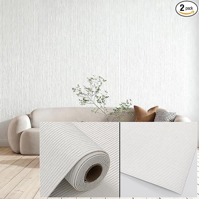 3D Wall Panels Peel and Stick – 2pc X 23.82"x110" PVC Faux Travertine Texture, Self Adhesive Waterproof Wall Covering, DIY Accent Wall, Sofa Background Backsplash & Modern Home Decor, Covers 36 sq.ft by NAMAII