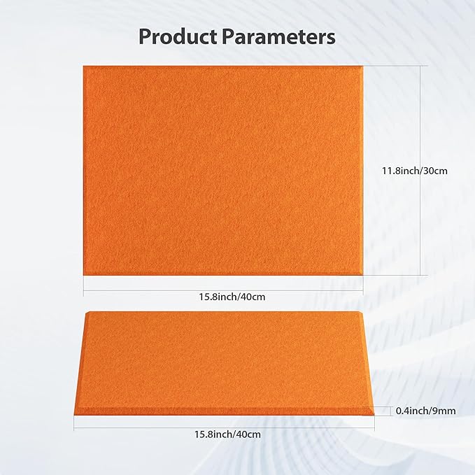 12 Pack Acoustic Panels Self Adhesive Sound Proof Foam, High Density Sound Acoustic Panel, 16X12X0.4 Inch 4:3 Rectangle Panels in Home, Office, Reccording Room, Studio, more(Orange-Red) - Image 6