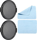 PATIKIL Camera Lens Cap, 2 Pack Sides Pinch Front Lens Cover with Microfiber Cleaning Cloth for 67mm Thread Universal DSLR Lenses for Nikon, for Fujifilm, for Pentax, for Leica by PATIKIL