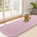 OLANLY Dog Door Mat for Muddy Paws 47x20, Absorbs Moisture and Dirt, Absorbent Non-Slip Washable Doormat, Quick Dry Chenille Mud Mat for Dogs, Entry Indoor Entryway Carpet for Inside Floor, Dusty Rose by OLANLY