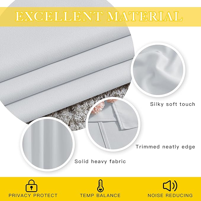 NICETOWN Patio Door Curtain Vertical Blinds, Grommet Top Room Divider Curtain Panel Thermal Insulated for Bedroom/Living Room (Greyish White, W80 by L108, 1 Panel) - Image 5
