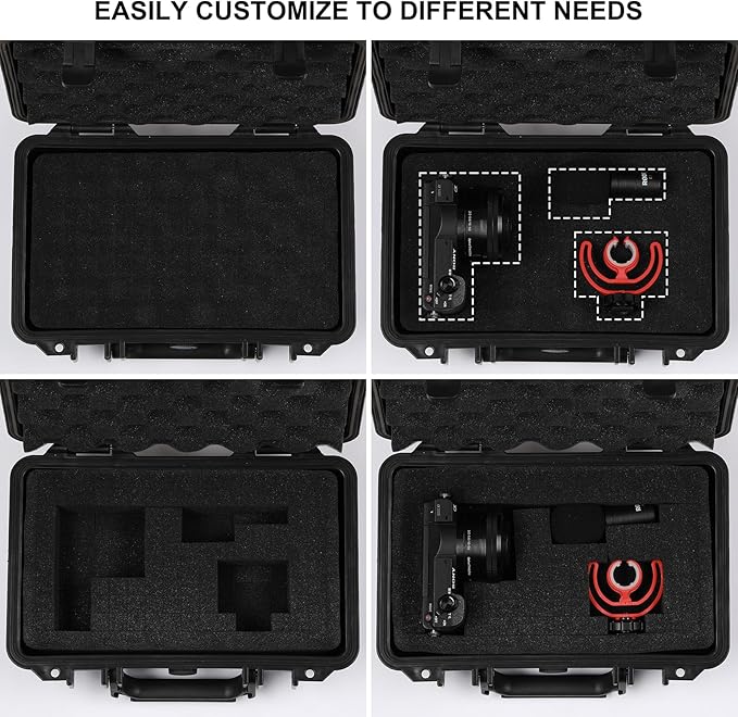 Mayouko Portable Tool Box with Shock- Proof Sponge, Water Proof Grade IP67, Waterproof Hard Case with Foam Insert, Shockproof Carrying Case, Explosion Proof Box, 11.6"L×8.3"W×3.9"H - Image 3