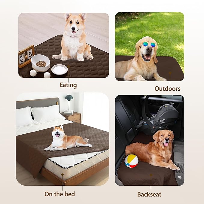 gogobunny 3X Stronger Waterproof Pet Blanket, Scratch Proof Furniture Protector for Dogs Cats, Reversible Cover 30x70 Inch, Dark Chocolate - Image 6