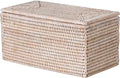 Kouboo La Jolla Rectangular Rattan Box, White-Wash Toilet Roll Storage Basket (1030101) by KOUBOO