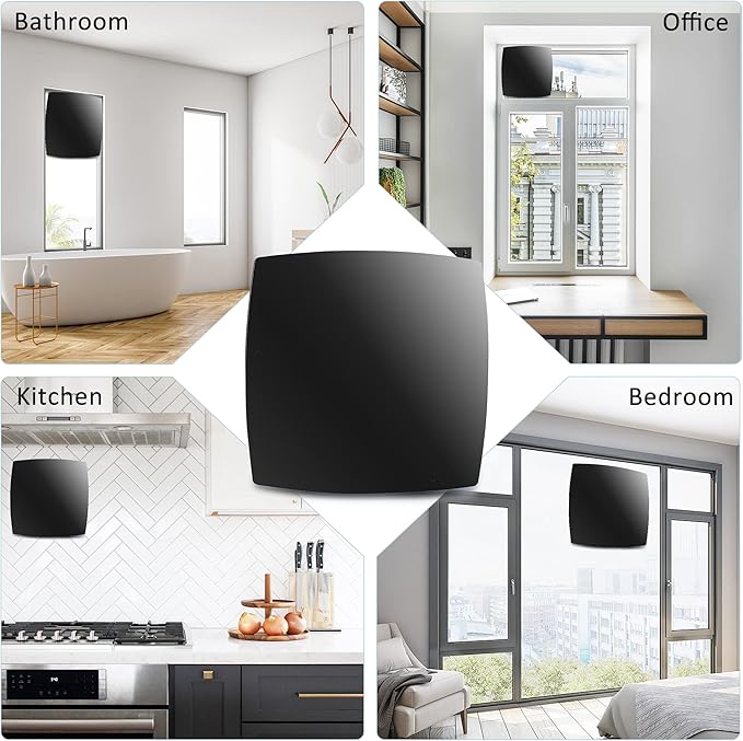 4in Black Bathroom Exhaust Fan for Window, 55CFM IPX4 ABS Plug-in Extractor Fan Attic Fan w/Anti-Backflow Damper for Toilet, Office, Kitchen, Garage (US Cord) - Image 7