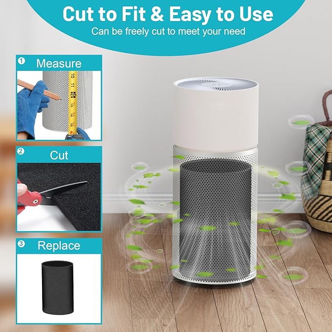 Cut to Fit Foam Pad Pre Filter, 17"x 39.4" Air Filter Foam Sheet, Filter Replacement for Air Conditioners, Air Purifiers, Dehumidifiers, Range Hoods, Trash Cans, 3D Printers, 1 Pack - Image 5