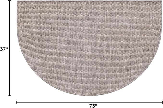 Unique Loom Outdoor Solid Collection Area Rug (3' 1" x 6' 1" Hearth Beige/Ivory) - Image 2
