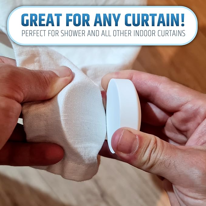 XL & Extra Heavy Powerful Anti-Billowing Magnetic Shower Curtain Weights for Splash-Free Bath Experience - 360° Silicone Wrapped - Will Never Rust - Prevent Curtain from Blowing | 4 XL Pairs | White - Image 5