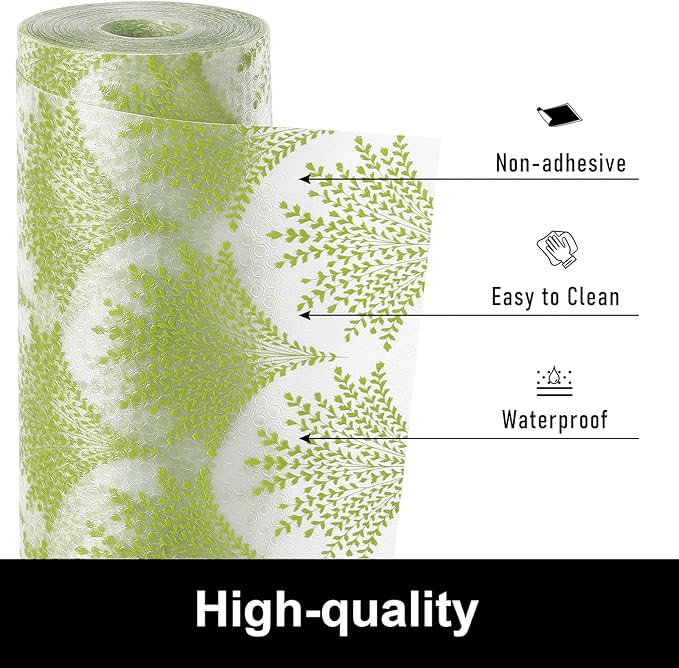 Cooyes Shelf Liners for Kitchen Cabinets, Refrigerator Liners Waterproof & Oil-Proof Kitchen Cupboard Liner Drawer Mats EVA Material Non Adhesive Fridge Liner for Shelves（17.5" W x 197" L） - Image 5