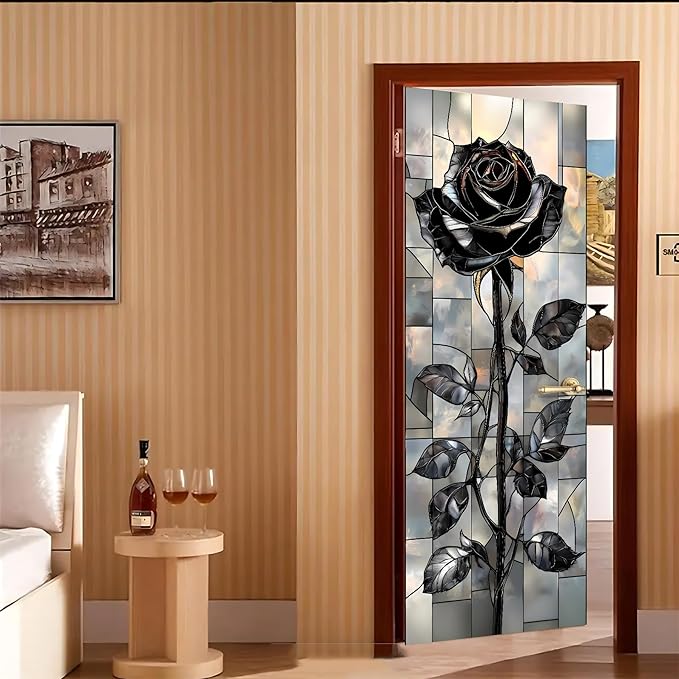 3D Door Stickers, Peel and Stick Vinyl Wallpaper, Self-Adhesive Mural Door Cover for Home Decor 30.3" W x 78.7" H - Image 7