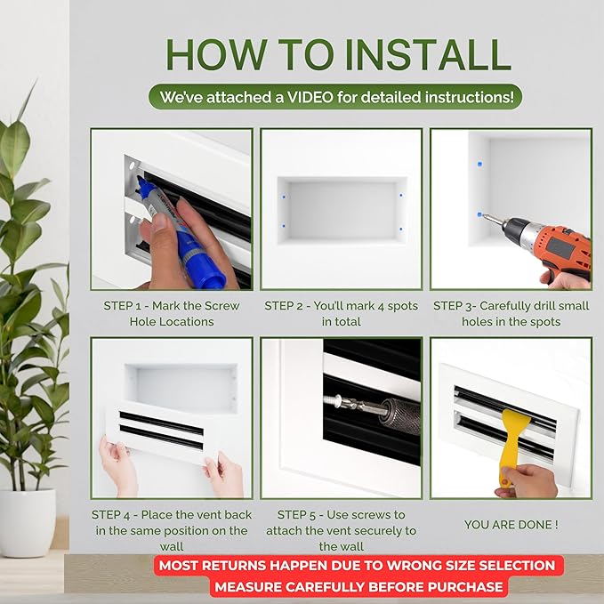 Modern Air Vent Cover 12x6 (Duct Opening) – Aluminum Linear Slot Diffuser, Decorative White HVAC Register with Slim Design for Wall & Ceiling, Quiet & Adjustable Airflow - Image 5