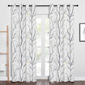 NICETOWN Branch Fall Curtains for Living Room 84 inches Long, Grommet Blackout Light Blocking Thermal Curtains & Drapes Artistic with Flower Petals for Bedroom, Navy Blue, 2 PCs, W52 x L84 by NICETOWN