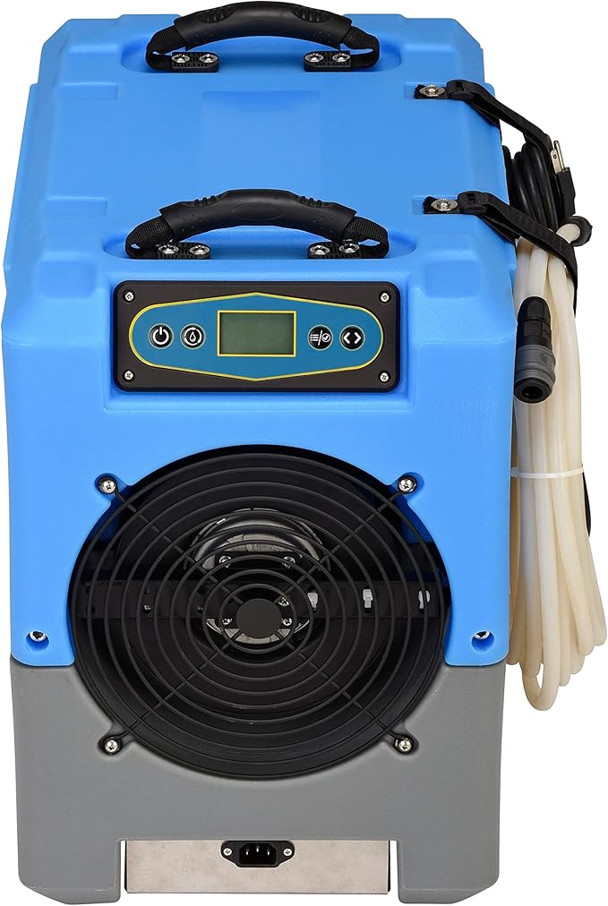 BlueDri 150PPD Low Grain Refrigerant (LGR) Compact Portable Commercial Dehumidifier Industrial Water Damage Equipment for Home and Basements, DH76, Blue - Image 5
