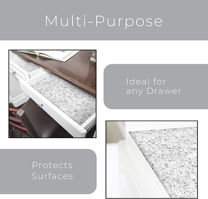 Smart Design Bonded Grip Shelf Liner - 12 Inch x 10 Feet - Non Adhesive, Strong Grip Bottom, Easy Clean Kitchen Drawer, Cabinet, Cupboard Dresser Protector Cover, Non Slip Rubber Mat - Diamond Granite - Image 5