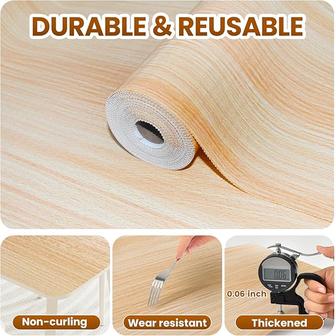 Drawer Shelf Liner for Kitchen Cabinets Non-Adhesive, Non Slip Shelf Paper Waterproof Thickened Cabinet Liners for Shelves, Strong Grip Mats for Cupboard, Dresser, Pantry, Beige, 23.6 in x 20 FT - Image 4