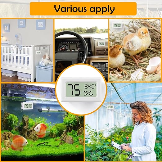 Bearded Dragon Accessories, 2 PCS Rectangle Reptile Thermometer and Humidity Gauge, Reptile Tank Accessories for Jumping Spider, Leopard Gecko, Hermit Crab, Gecko, Ball Python, Lizard - Image 5