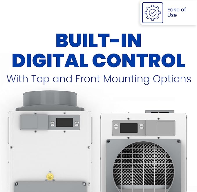 AprilAire E100 Pro 100-Pint Whole-House Dehumidifier + Model 76 Wall Mount Control, Commercial-Grade Dehumidifier for Basement, Crawlspace, or Whole House up to 5,500 sq. ft. - Image 9
