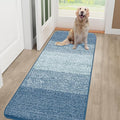 Smiry Dog Door Mat for Muddy Paws, Absorbs Moisture and Dirt, Low-Profile Entryway Mat with Non-Slip Backing, Entry Indoor Outdoor Doormat for Inside Floor (48x30 Inches, Light Blue, Striped) by Smiry