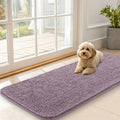 OLANLY Dog Door Mat for Muddy Paws 47x20, Absorbs Moisture and Dirt, Absorbent Non-Slip Washable Doormat, Quick Dry Chenille Mud Mat for Dogs, Entry Indoor Entryway Carpet for Inside Floor, Deep Plum by OLANLY