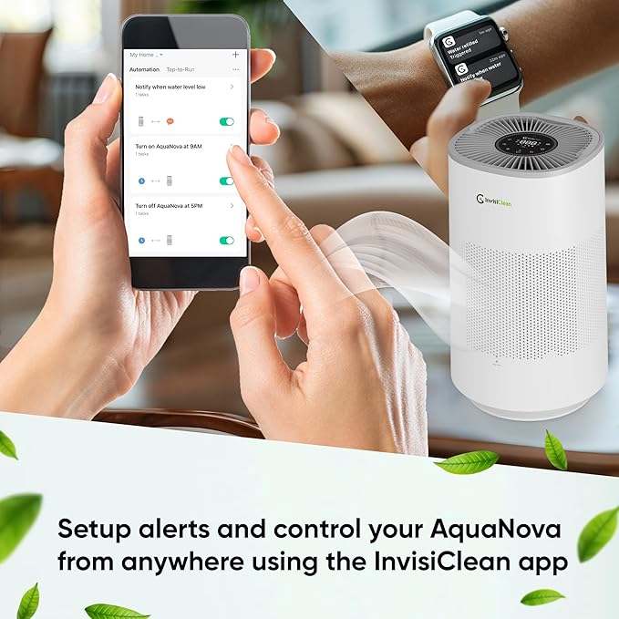 Air Purifier and Humidifier Combo All in One for Bedroom - Quiet 2 in 1 Smart Air Humidifier and Purifier for Home - Use Year-round for up to 1100 sq ft - InvisiClean AquaNova - Image 8