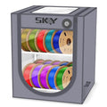 3D Printer Filament Storage Box with Thermo-Hygrometer - 2 Tiers Metal Filament Storage Rack with Cloth Cover,- 3D Filament Holder for Home, Office Workshop, Studio 20 Rolls - Grey by Skouphy