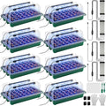 8 Pack Starter Tray with Light, 320 Cells Sprouting Kit Seedling Tray with Humidity Domes, Remote, Timer, Adjustable Light & Gloves, Starter for Indoor Greenhouse by Unknown