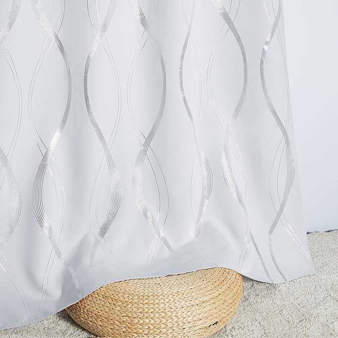 NICETOWN Room Darkening Curtains for Living Room - Easy Care Solid Thermal Insulated Grommet Room Darkening Curtains/Panels/Drapes for Bedroom Decoration (2 Panels, 34 by 84, Greyish White) - Image 5
