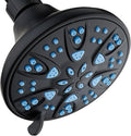 AquaDance Antimicrobial – Anti-Clog High-Pressure 6-Setting Head with Microban Nozzle Protection from Growth of Mold, Mildew & Bacteria for Stronger Shower 4", Aqua Blue Jets – 1.8 GPM by AquaDance