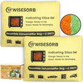 240G 2 Pack Reusable Silica Gel Desiccant Dehumidifier Bags, Color Indicating Moisture Absorbers for Car, Closet, Garage, 3D Filaments, Emoisture, Microwave Rechargeable Reusable Drying Bags by Wisesorb