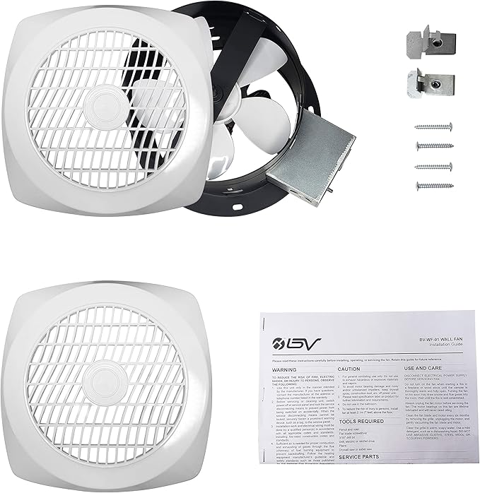 BV Ventilation Exhaust Fan for Home 90 CFM - Wall Fan 4.0 Sones Quiet & Efficient Room-to-Room Airflow, up to 85 sq ft | 6" Diameter | Customizable Vent Fan - Removes Heat, Odors, Smoke & Humidity - Image 2