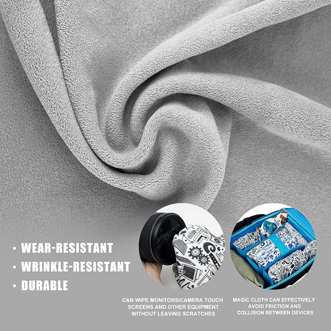 15 in Camera Wrap with Pouch,Lens Protective Wrap,Anti-scratch Anti-dust, Flexible Wrapper Camera Travel Accessories for DSLR Mirrorless Camera Lens(Graffiti), 11.8, Black-White - Image 2