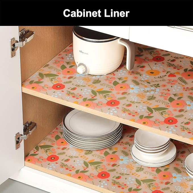 Cooyes Shelf Liner – Premium Non-Adhesive Cabinet & Drawer Liner for Kitchen – Waterproof Shelf Paper with Modern Pattern – Durable EVA Cabinet Mat – Easy to Cut （24" W x 120" L） - Image 4