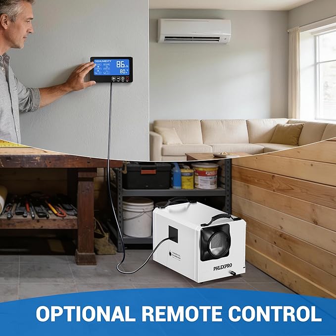 145 Pint Commercial Dehumidifier with Drain Hose for Crawl Spaces, Basements, Industry Water Damage Unit Restoration for up to 6000 Sq.Ft, Auto Defrost, Memory Starting, white(Gift Directional Wheels) - Image 6