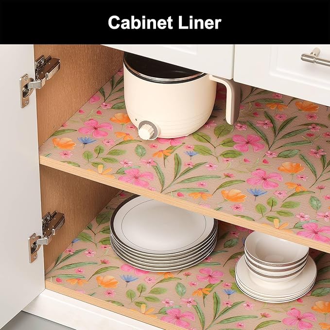 Cooyes Shelf Liner – Premium Non-Adhesive Cabinet & Drawer Liner for Kitchen – Waterproof Shelf Paper with Modern Pattern – Durable EVA Cabinet Mat – Easy to Cut （24" W x 360" L） - Image 4