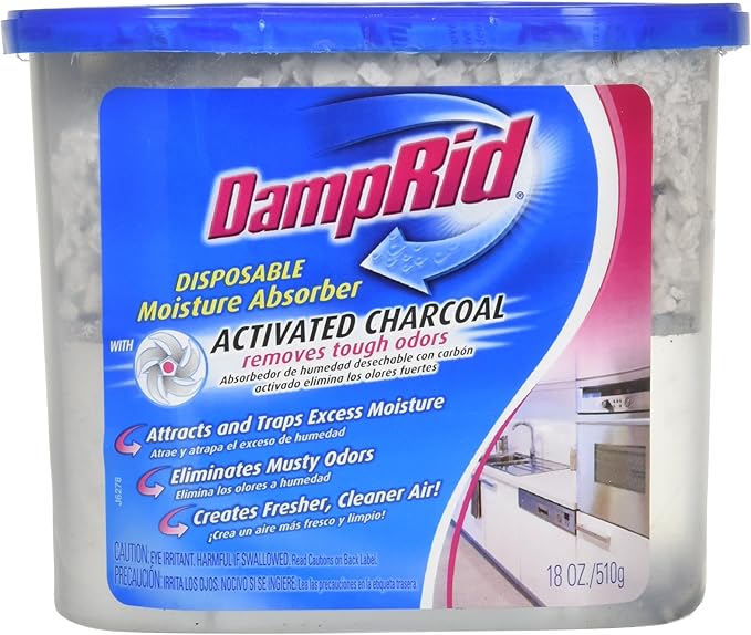 DampRid Moisture Absorber with Activated Charcoal, 18oz (3 Pack) by DampRid