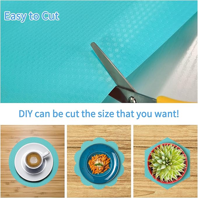 Shelf Liners, Non Adhesive EVA Drawer Mat Liners Roll for Bathroom, Kitchen, Desks, Deco Shelves 12×59 inch-Blue - Image 5