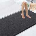 Smiry Luxury Chenille Bathroom Rugs 59x35, Extra Soft and Absorbent Shaggy Bath Mat, Machine Washable, Non-Slip Plush Carpet Runner for Tub, Shower, and Floor, Home Decor Accessories, Charcoal Grey by Smiry