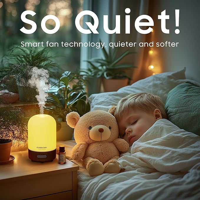 Essential Oil Diffuser Hand Blown Glass, 100ml Small Aromatherapy Diffuser, Auto Shut-Off Function, Ultrasonic Diffusers for Essential Oils, Cool Mist Humidifier with Warm White Lights（White） - Image 5