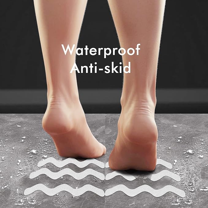 24 PCS Anti Slip Shower Stickers, Safety Bathtub Non Slip Strips, Adhesive Decals Anti Skid Tape with Scraper for Tub, Shower, Steps, Floor, Stairs - Image 2