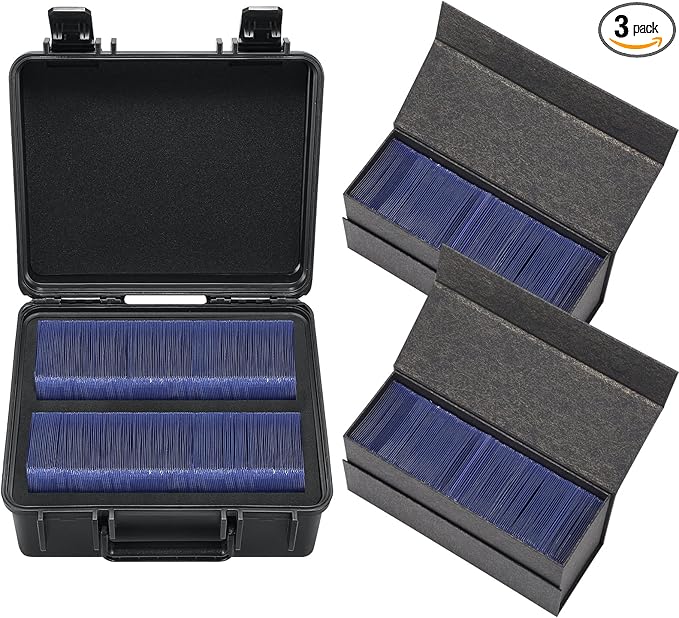 Waterproof Toploader Storage Boxes for 3" x 4" 35PT Rigid Card Holder, Trading Card Case Set Hold 570 Toploaders Totally, Fit Sport Card with ONE Touch Magnetic Card Holder by WPGEAR